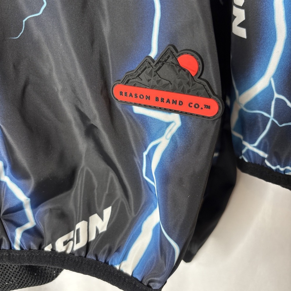 Reason Windbreaker Jacket Men's 4XL Lightening Hoodie Black‎ Blue Read - Picture 3 of 9